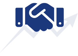 A blue and green logo of two hands holding each other.